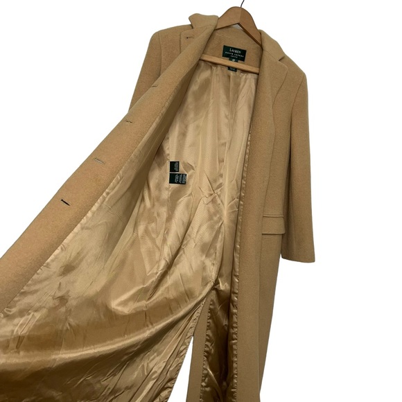 Lauren Ralph Lauren Camel Overcoat Vintage Y2K Made In USA Size 4 Petite - Picture 5 of 17